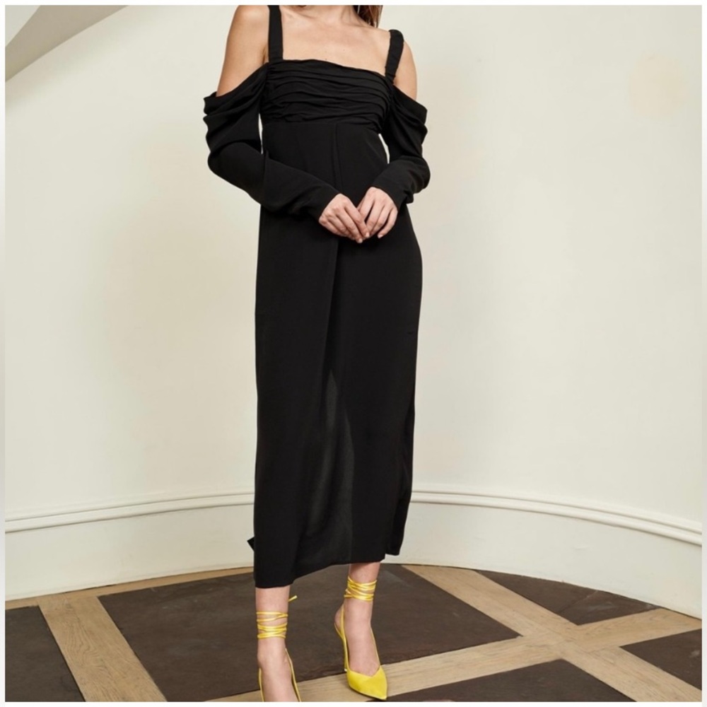 La Ligne Square Neckline Midi Length Black Tent Dress Size Small